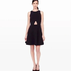 Club Monaco Lily Sleeveless Cut Out Fit & Flare Mini Dress  in Black Size…